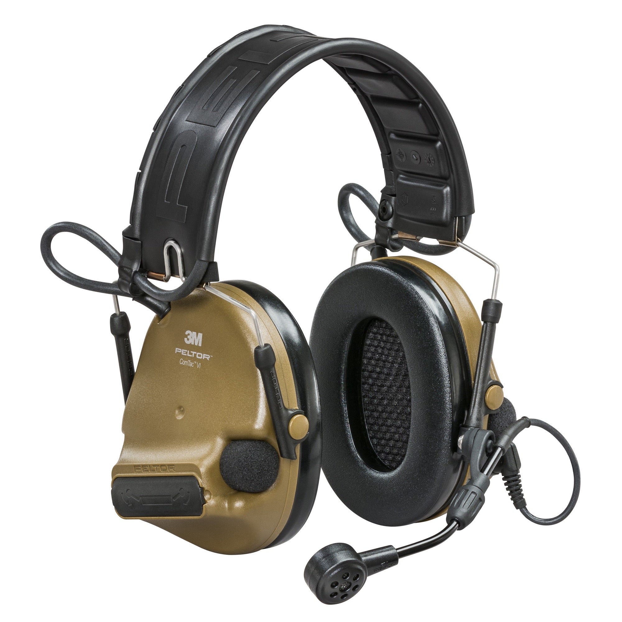 3M/Peltor, ComTac VI Defender, Coyote Brown, NIB Wireless Technology, Includes Boom Microphone